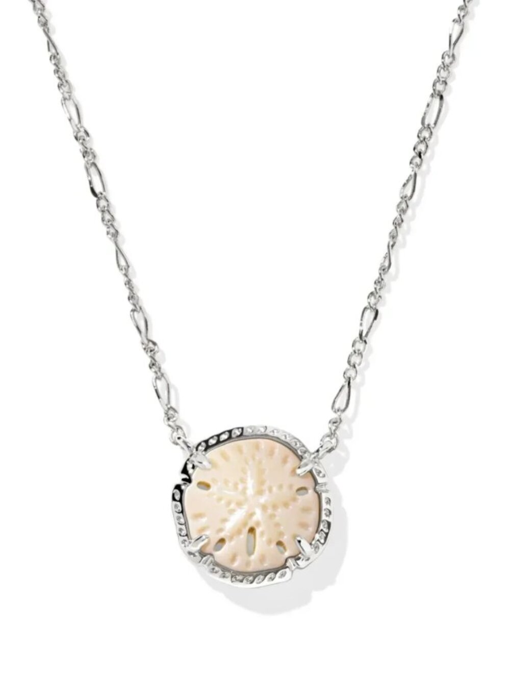 Sand Dollar Silver Short Pendant Necklace